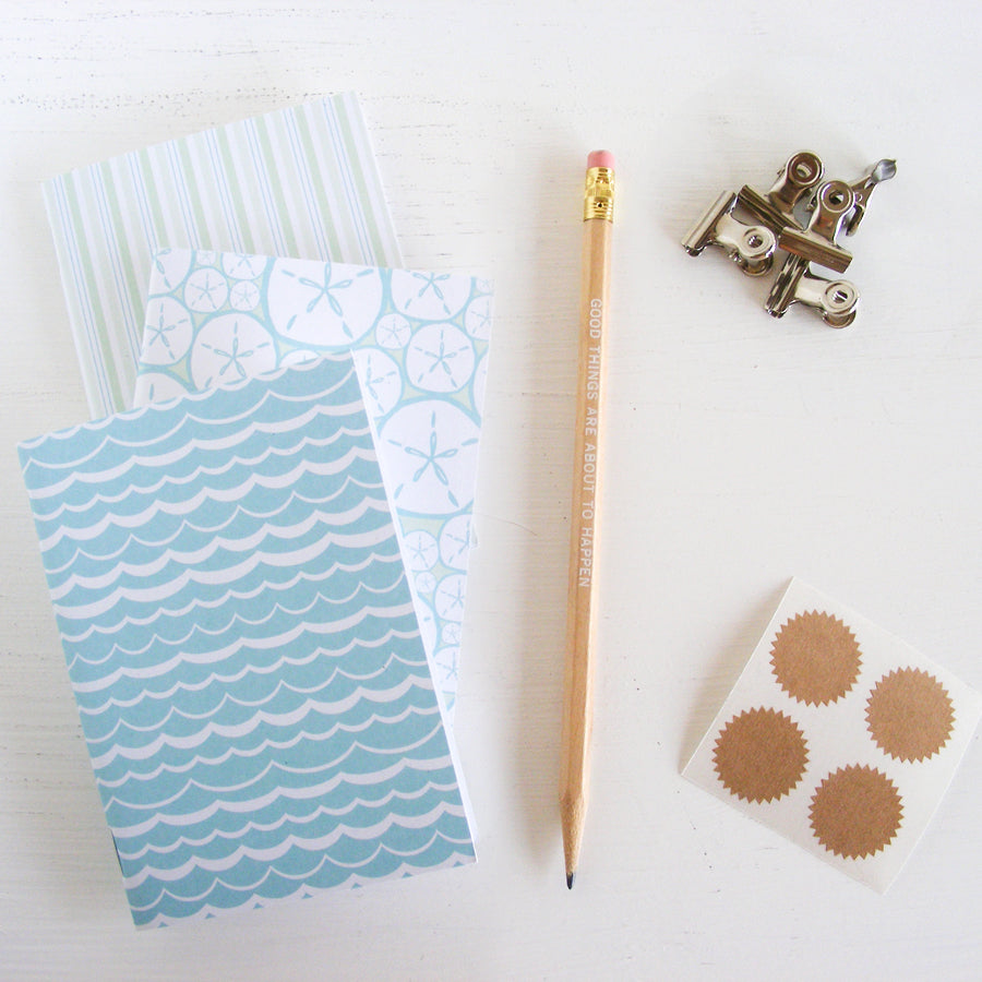 set of 3 pocket journals - at the beach