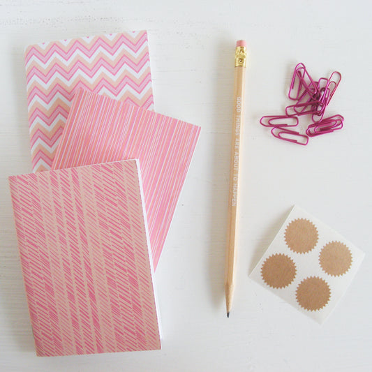 set of 3 pocket journals - lined in creamscicle