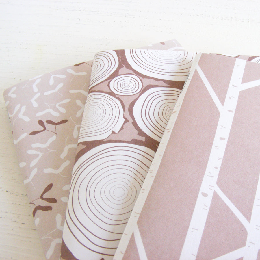 set of 3 pocket journals - in the woods