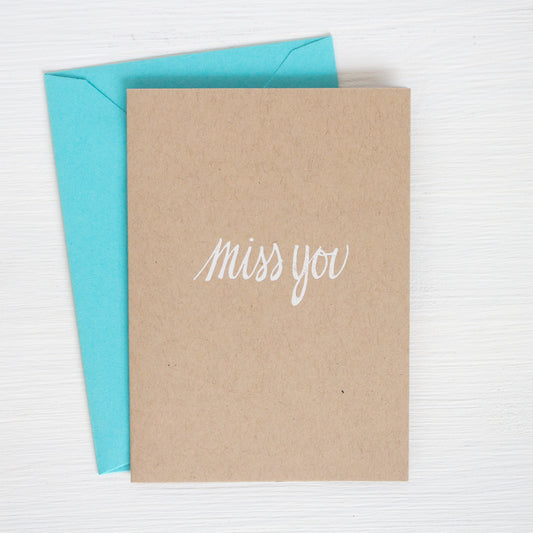 MISS YOU folded notecards