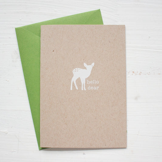 HELLO DEAR kraft folded notecards