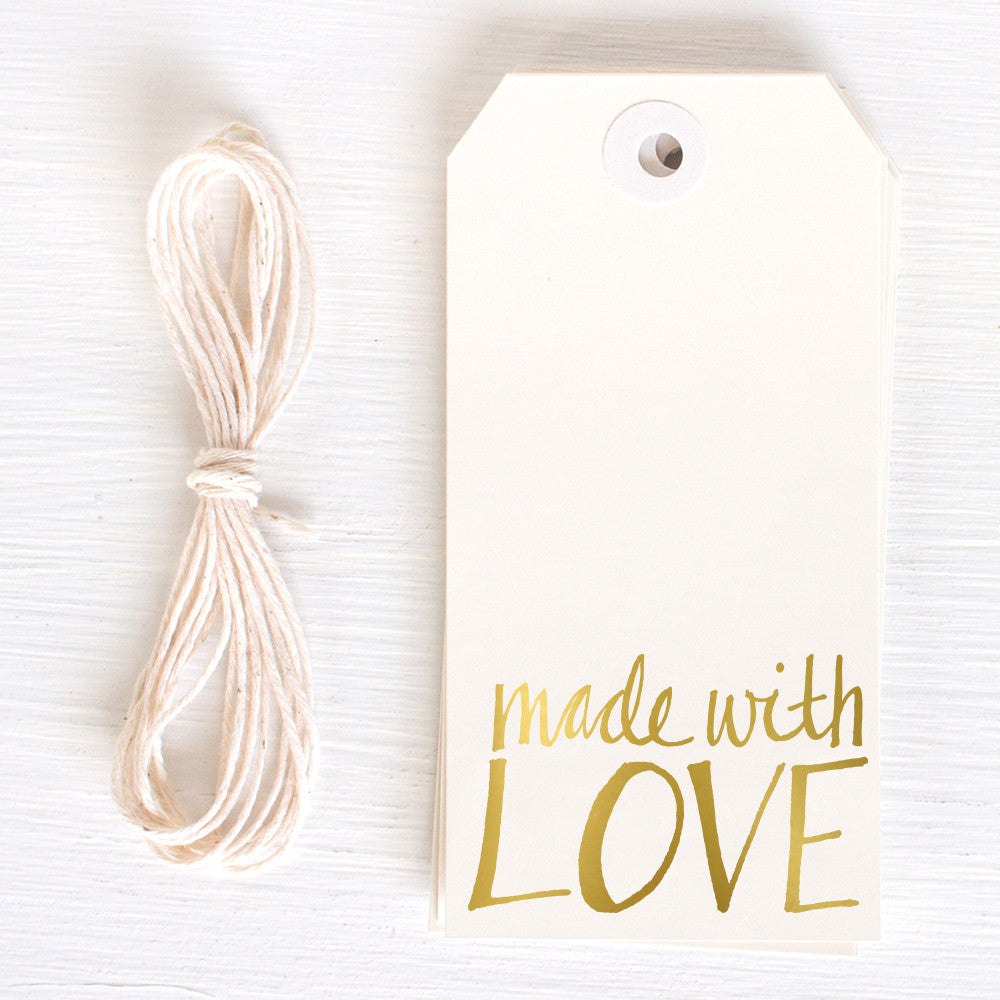 gold gift tag - made with love