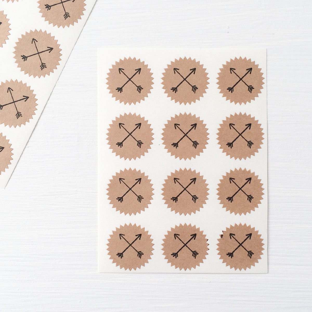 tiny kraft starburst stickers - arrows