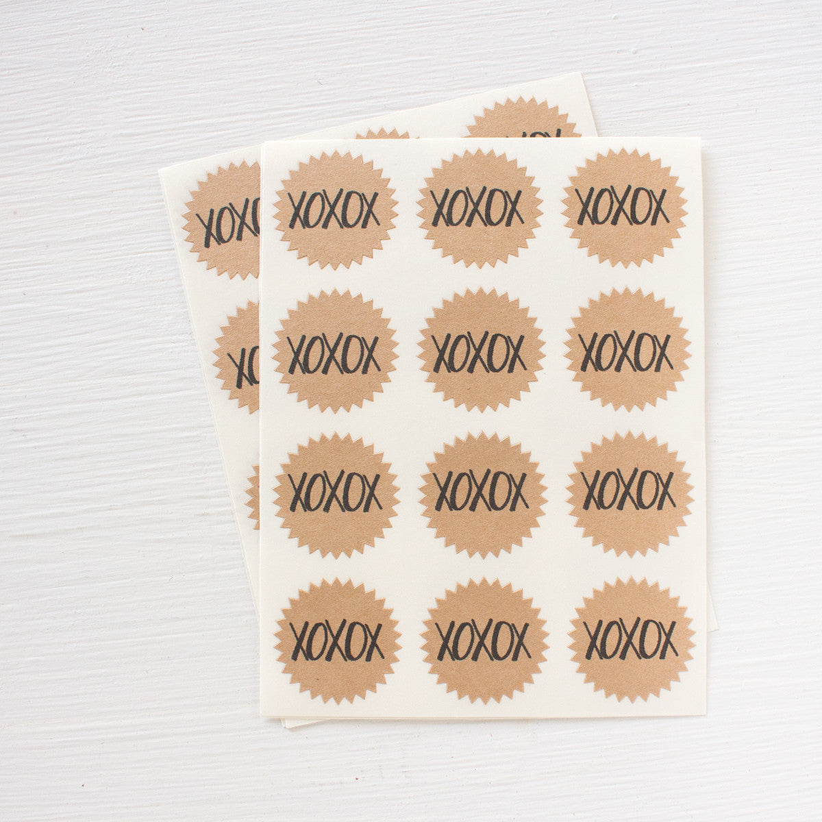 tiny kraft starburst stickers - xoxox