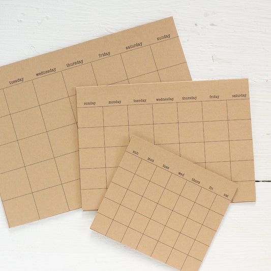 kraft stick anywhere monthly calendars - assorted