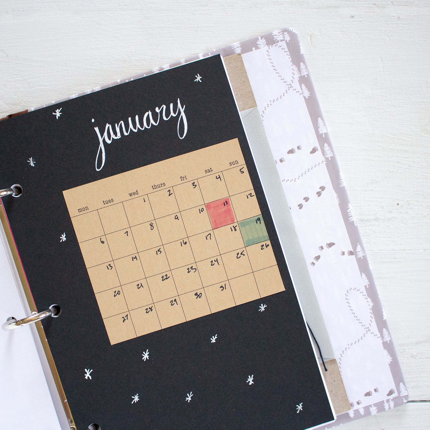 kraft stick anywhere monthly calendars - small