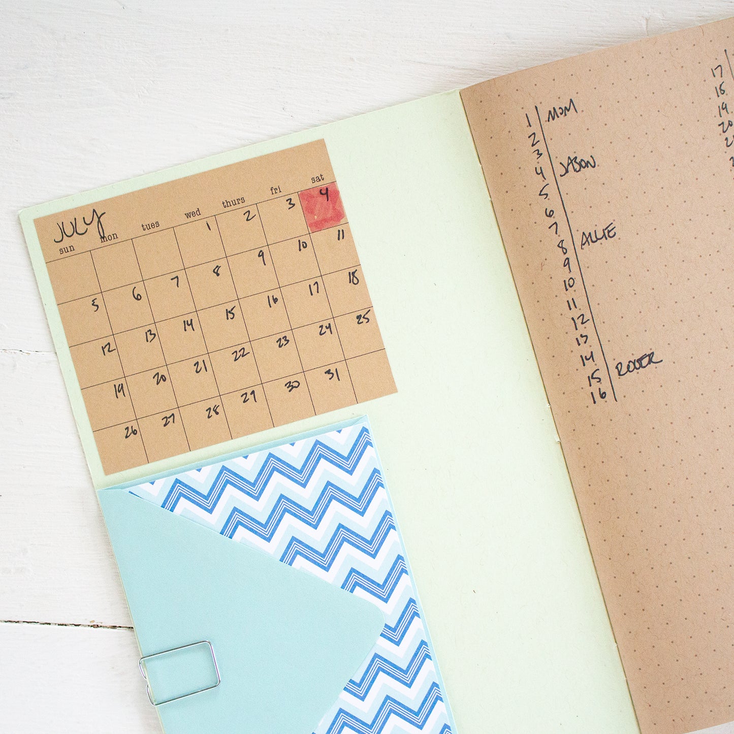 kraft stick anywhere monthly calendars - assorted