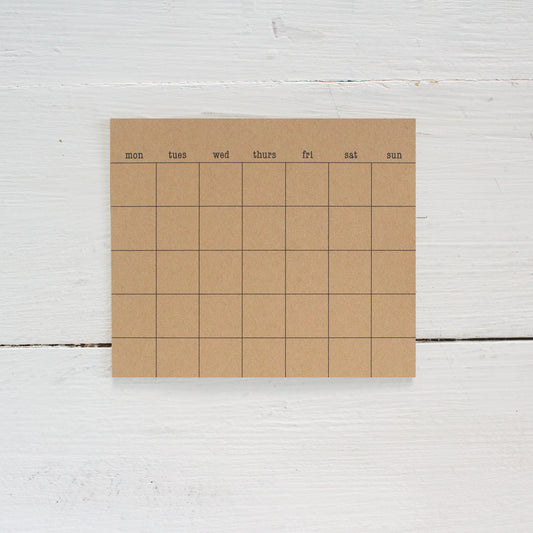 kraft stick anywhere monthly calendars - small