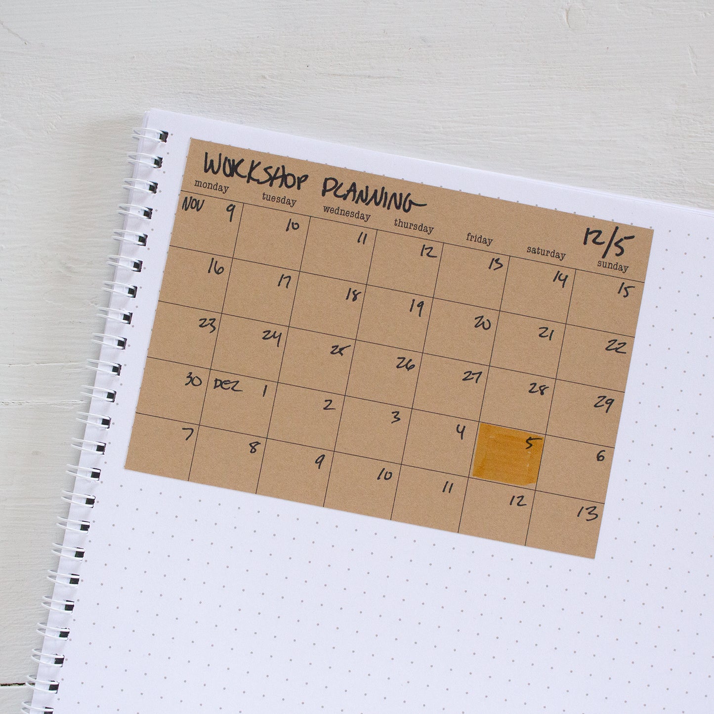 kraft stick anywhere monthly calendars - assorted