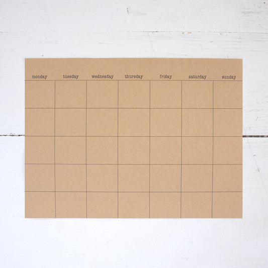 kraft stick anywhere monthly calendars - large