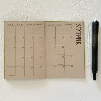 mini kraft monthly planner - start any month
