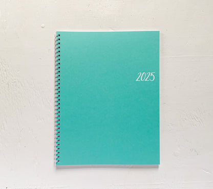 2025 large kraft monthly spiral planner | 2 pages per month