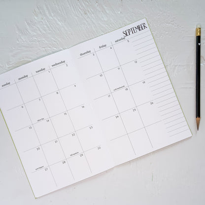 2026 6x9 monthly planner | 2 pages per month