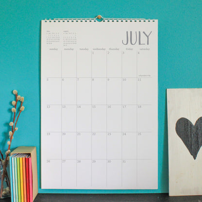 2025/2026 18 month large wall calendar