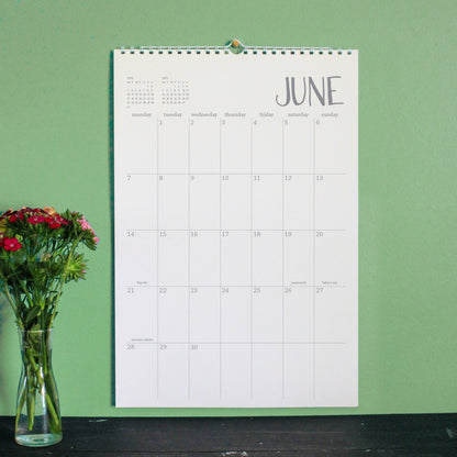 monday start - 2026/2027 18 month large wall calendar