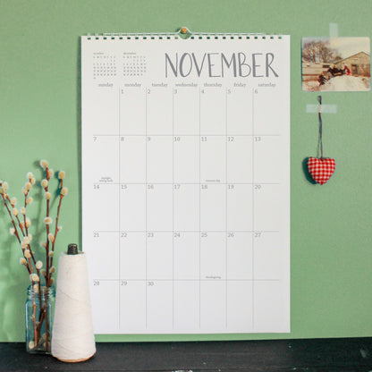 2027 large wall calendar - Sunday start