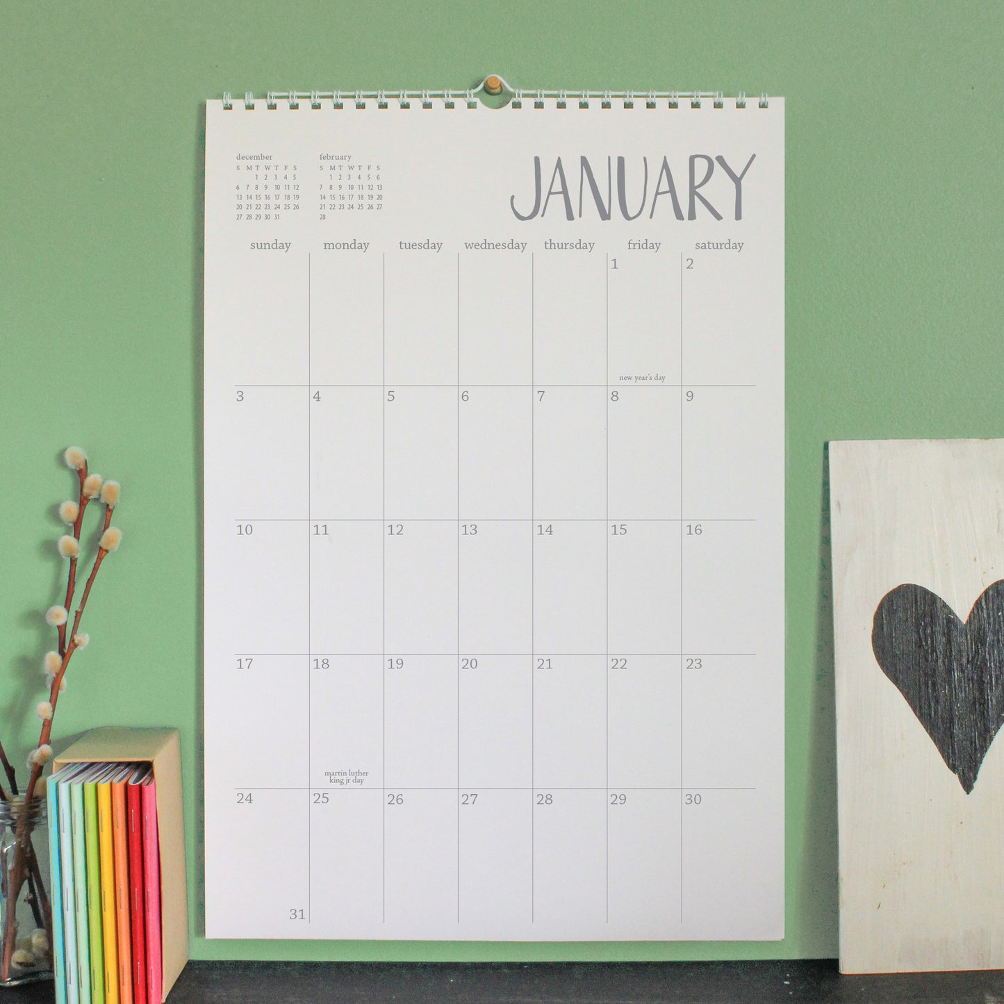 2027 large wall calendar - Sunday start