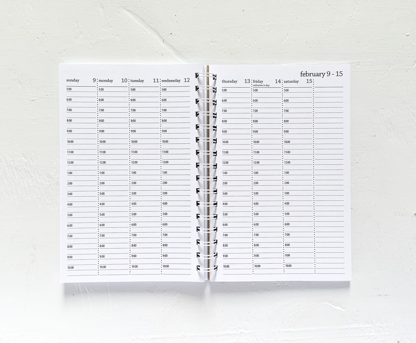 2025 spiral timed weekly planner