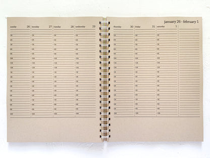 2025 large timed weekly kraft planner