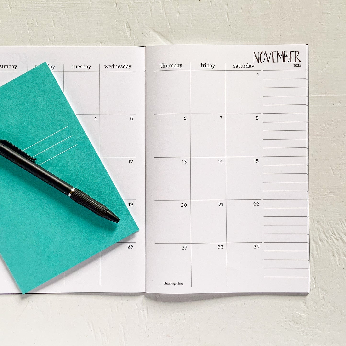 25/26 monthly academic planner | 2 pages per month
