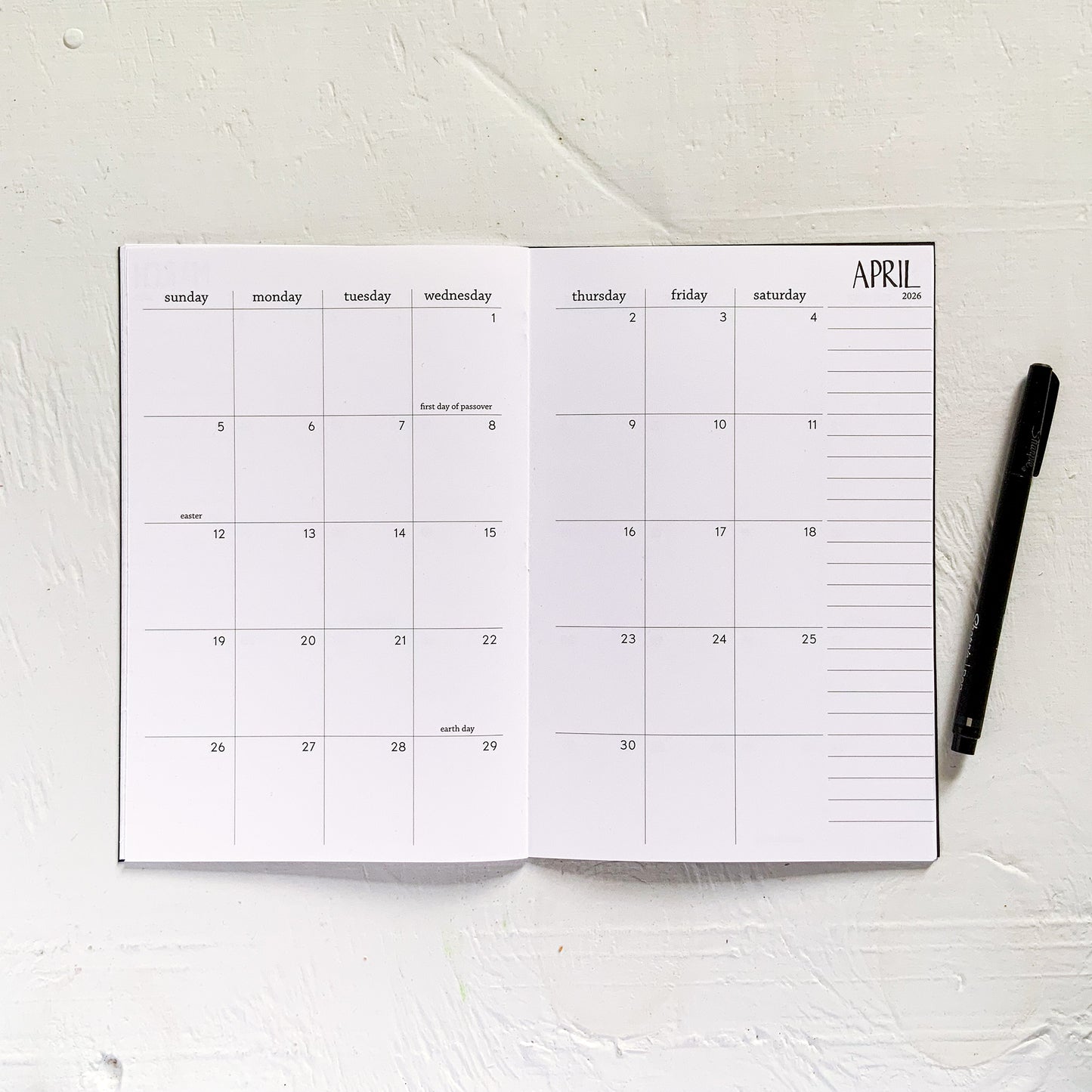 25/26 monthly academic planner | 2 pages per month