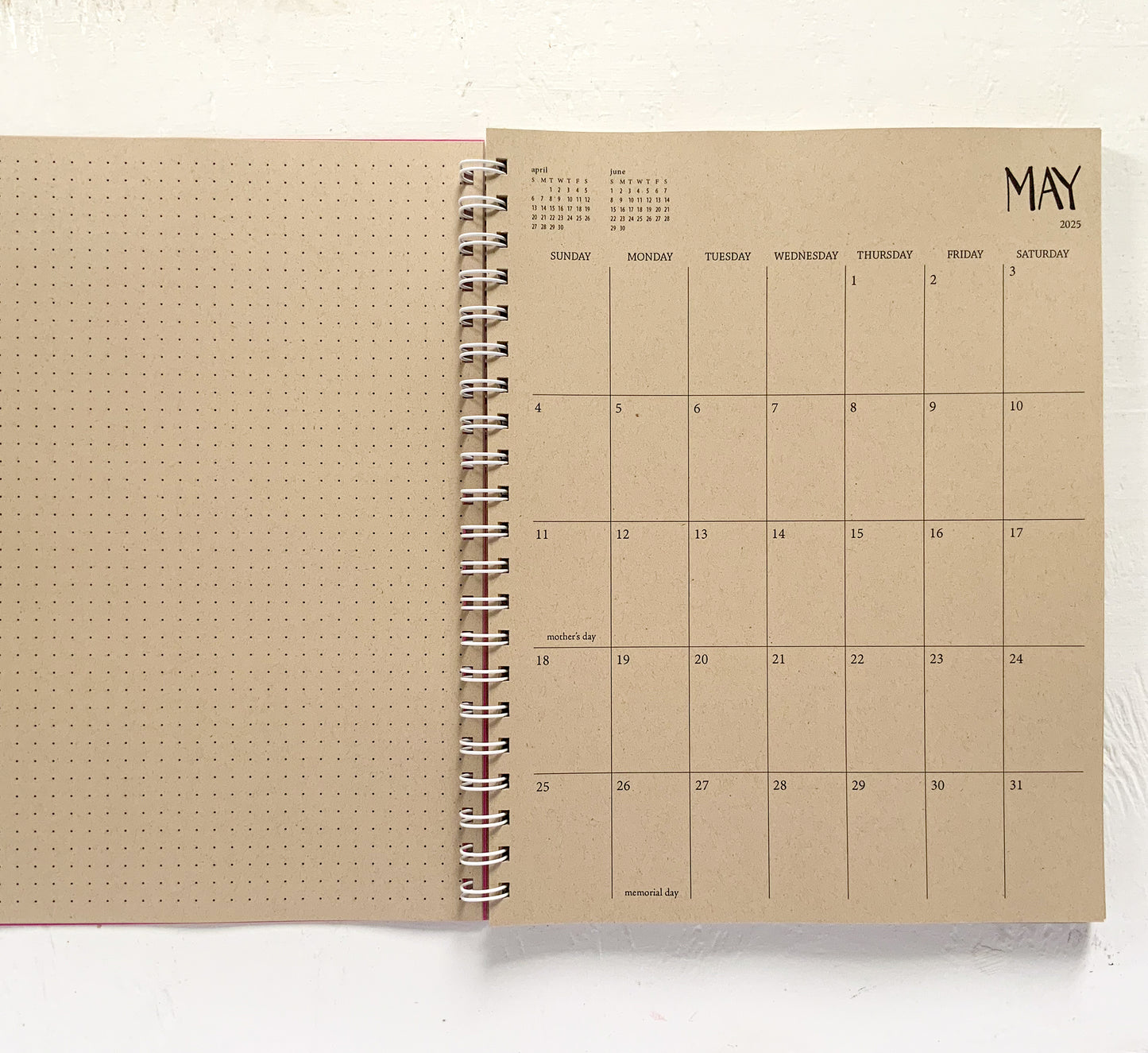 2025 large spiral weekly kraft planner