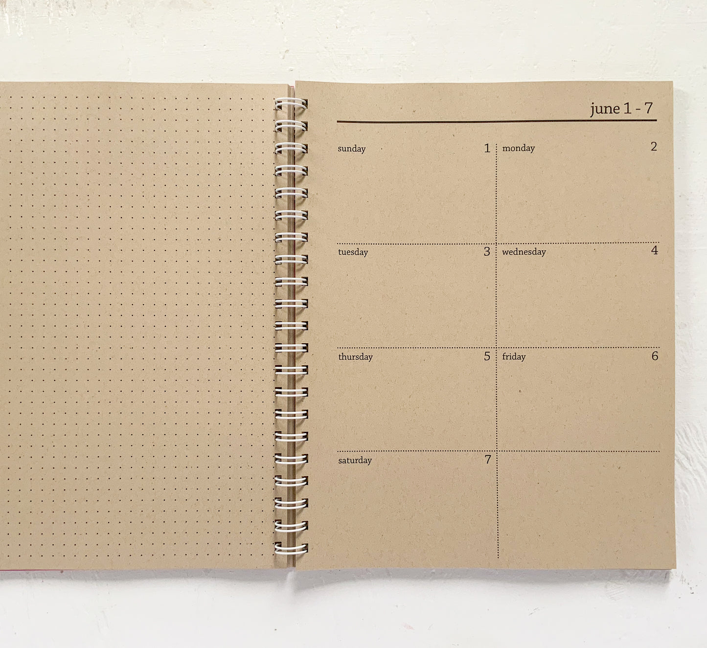 2025 large spiral weekly kraft planner