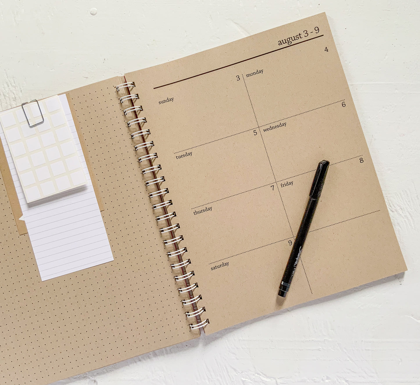 2025 large spiral weekly kraft planner