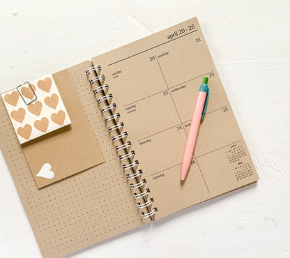 2025 spiral weekly kraft planner