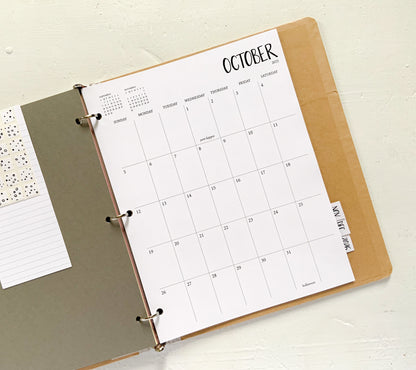 2025 monthly planner sheets