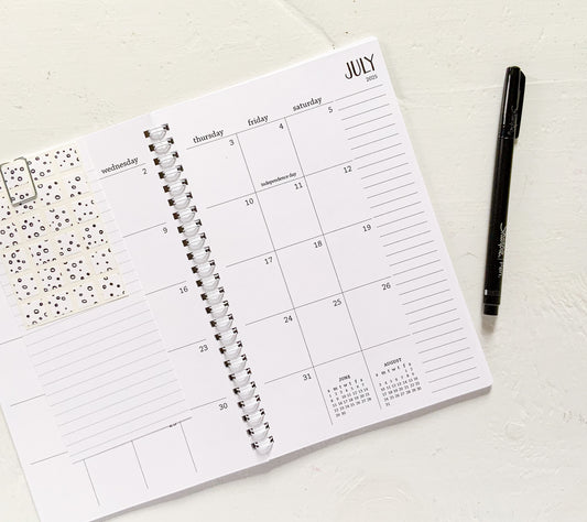 2025 small monthly spiral planner