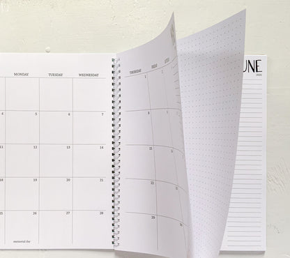 2025 large monthly spiral planner | page in between months