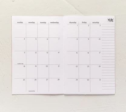 2025 6x9 monthly planner | 2 pages per month