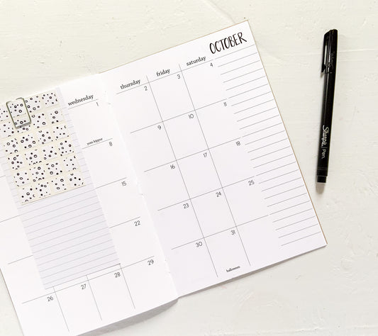 2025 6x9 monthly planner | 2 pages per month