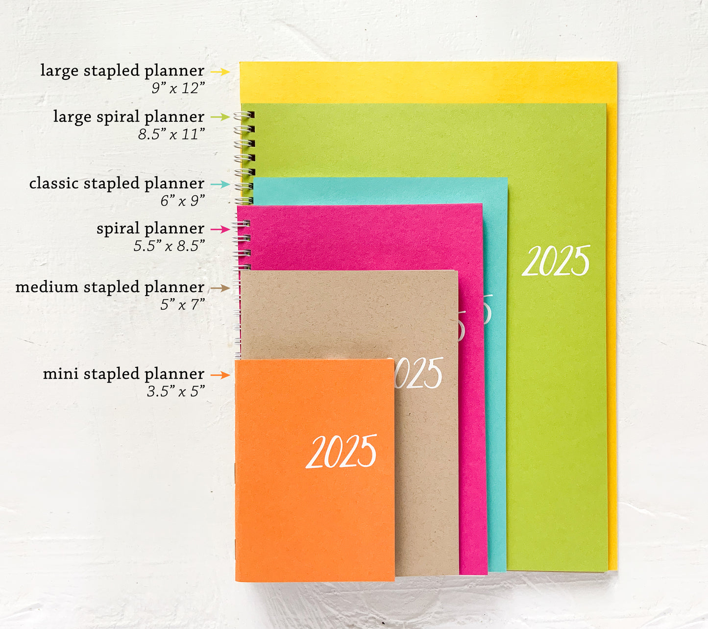 2025 large spiral weekly kraft planner