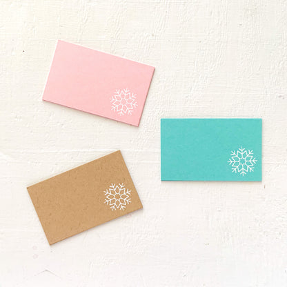 snowflake foil imprinted gift enclosures