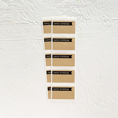 kraft labels - merry christmas