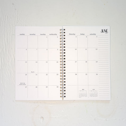 2027 small monthly spiral planner