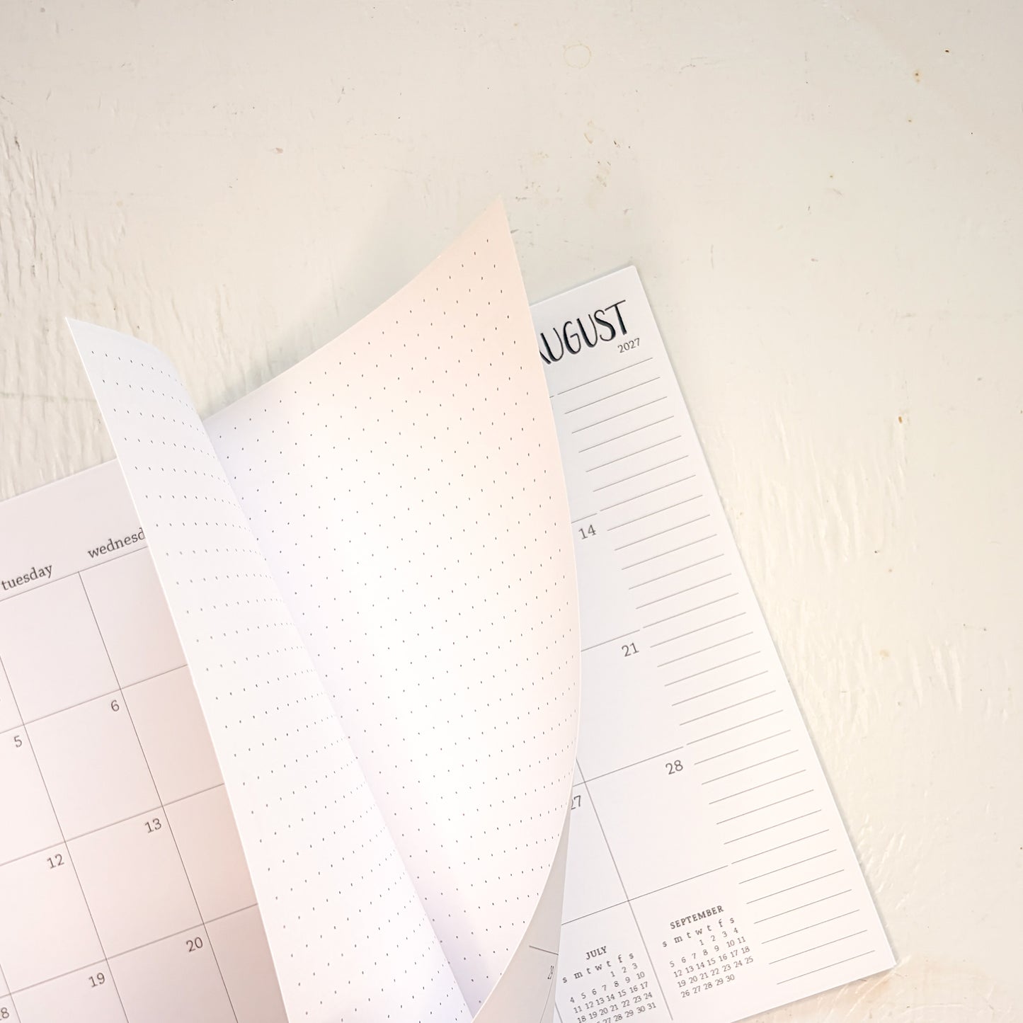2027 small monthly spiral planner | pages between months