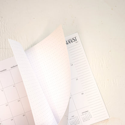 2027 small monthly spiral planner | pages between months