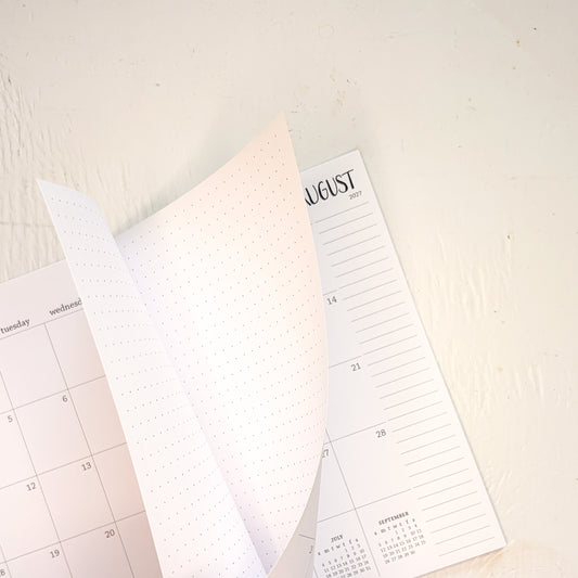 2027 small monthly spiral planner | pages between months