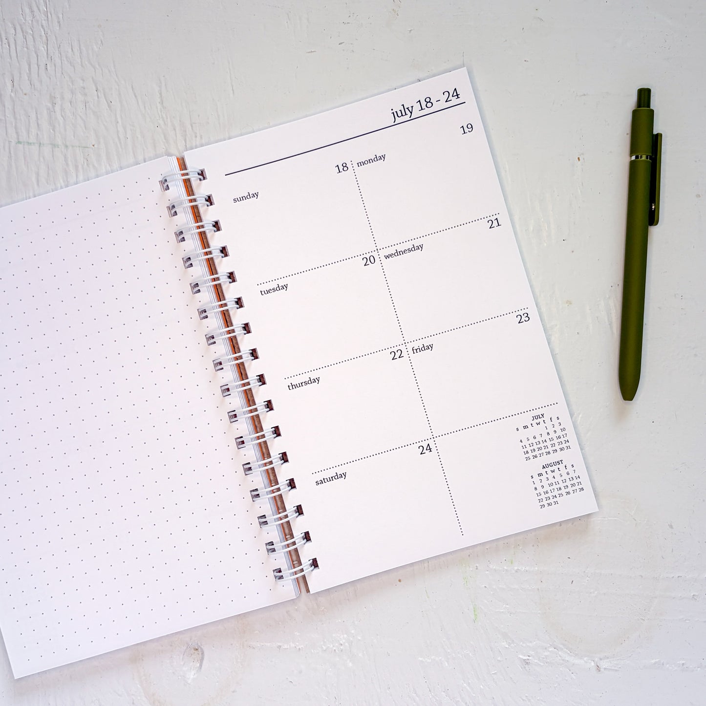 2027 spiral weekly planner