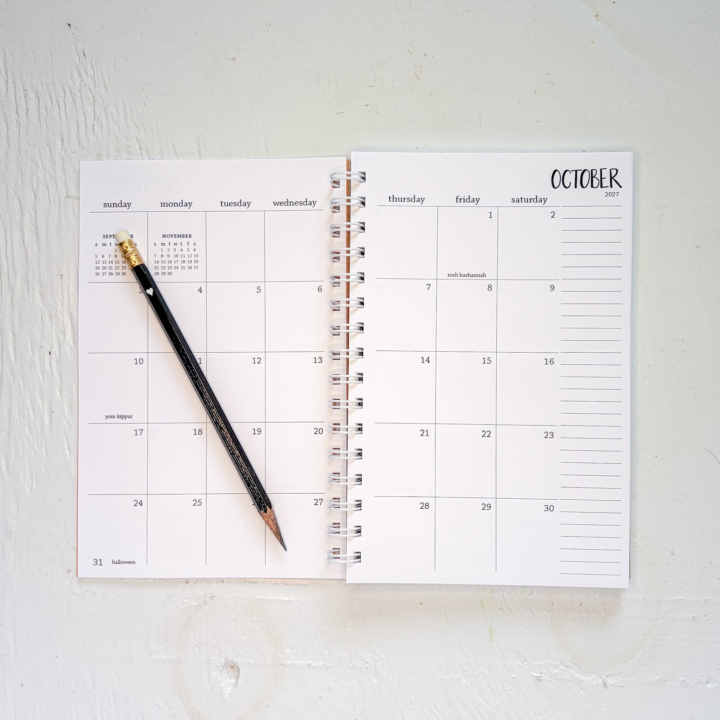 2027 spiral weekly planner