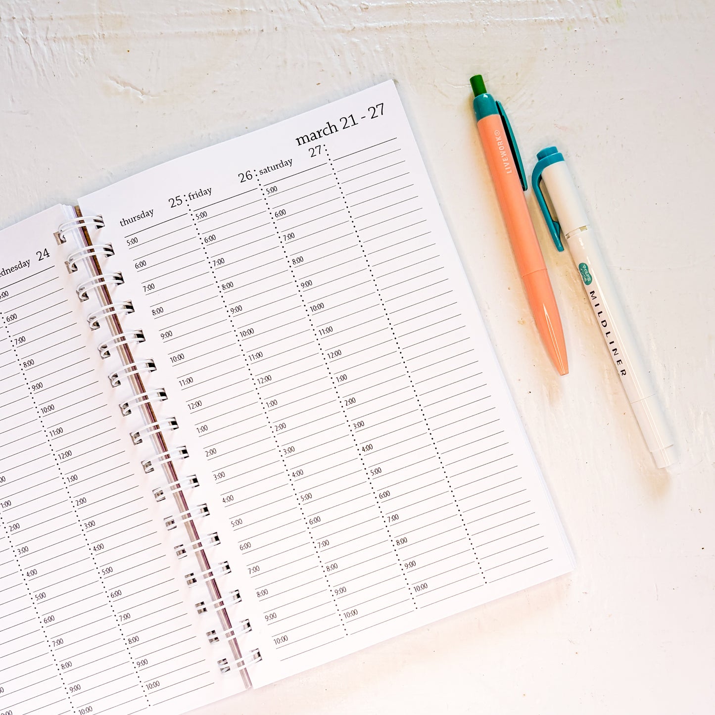 2027 spiral timed weekly planner