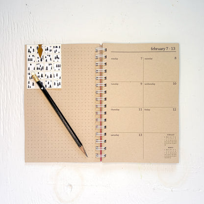 2027 spiral kraft weekly planner