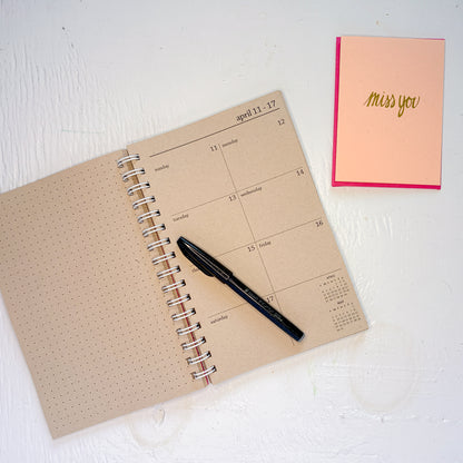 2027 spiral kraft weekly planner