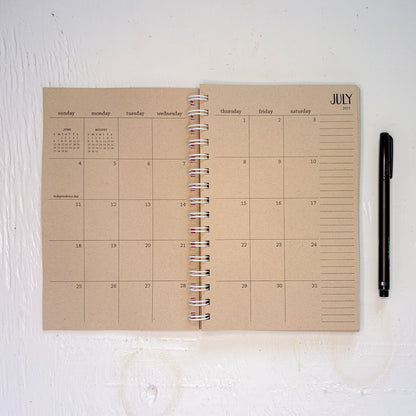 2027 spiral kraft weekly planner