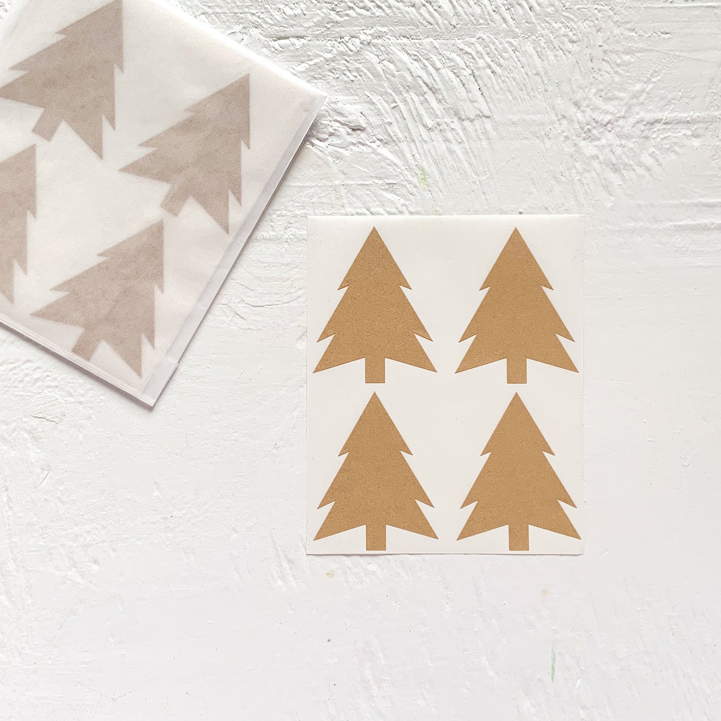 kraft christmas tree stickers