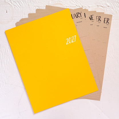2027 kraft monthly planner sheets