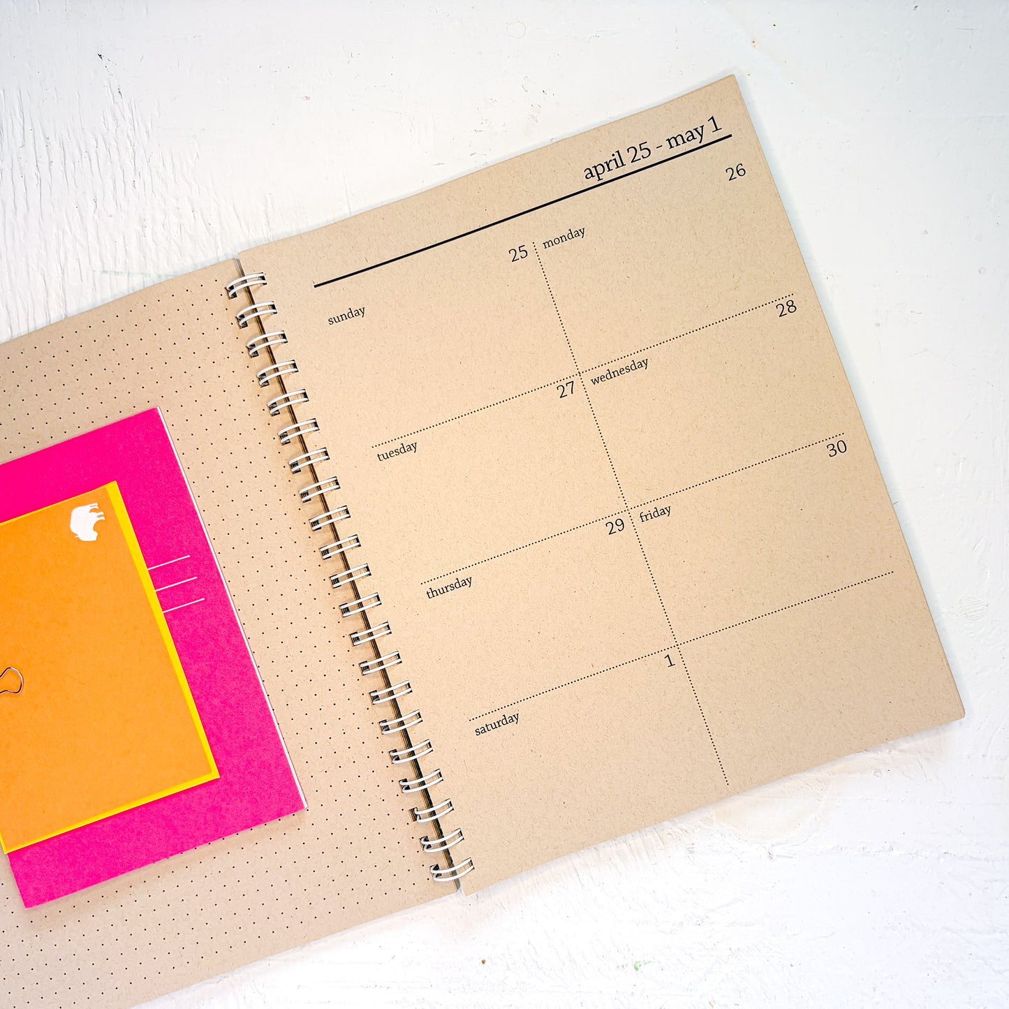 2027 large kraft spiral weekly planner